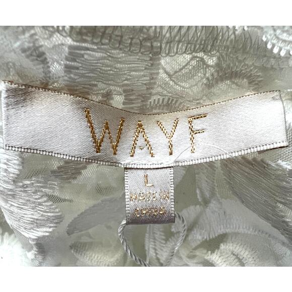 WAYF TOP WOMENS SIZE LARGE ALANA EMBROIDERED SHEER WHITE LACE BLOUSE ONLY - Picture 6 of 12